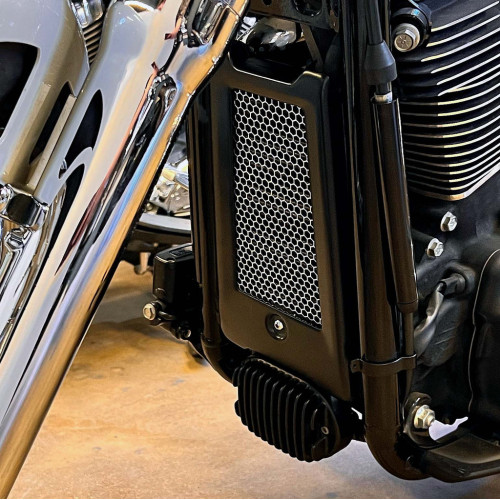 PartzBiz HD: 3490131-Klock Werks Oil Cooler Guard Cover Accent Black Mesh Harley Softail 2018+ M8