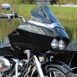 PartzBiz HD KWW-01-0620-T - Klock Werks Pro Touring Flare Windshield 12” Tinted Drilled Harley FLTR 98-16