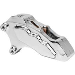 PartzBiz HD LHSCC6013 - Hawg Halters คาลิปเปอร์เบรคหน้าแบบ Bolt-On 6 ลูกสูบ Chrome 13‚” Rotor 2000+ Harley
