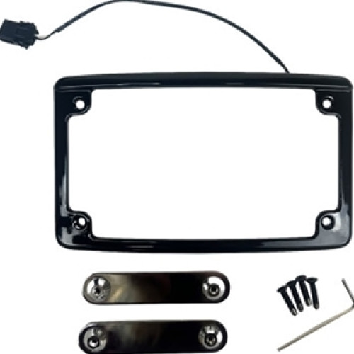 PartzBiz HD: -Custom Dynamics Illuminated Radius Black License Plate Frame Harley CVO 14-Up
