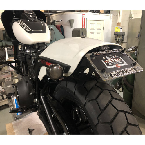 PartzBiz HD: 3465745-Bung King 2018+ Fat Bob License Plate Relocation Kit M8 Softail