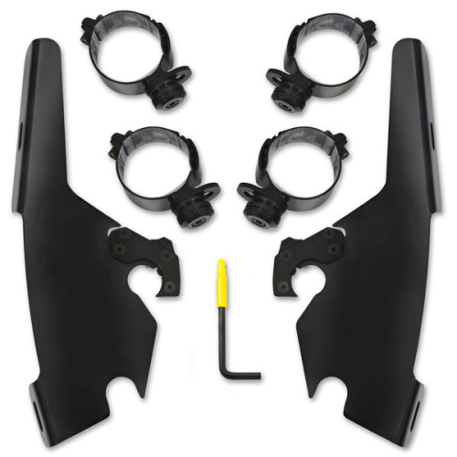PartzBiz HD: 3460066-Memphis Shades Black Trigger Lock Mounts Batwing Fairing Harley Touring FLHR