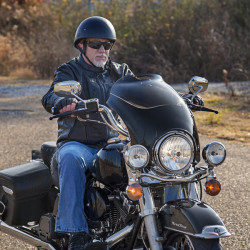 PartzBiz HD MEM7141 - Memphis Shades Black Bullet Fairing Windshield Harley Touring Road King FLHR 94+