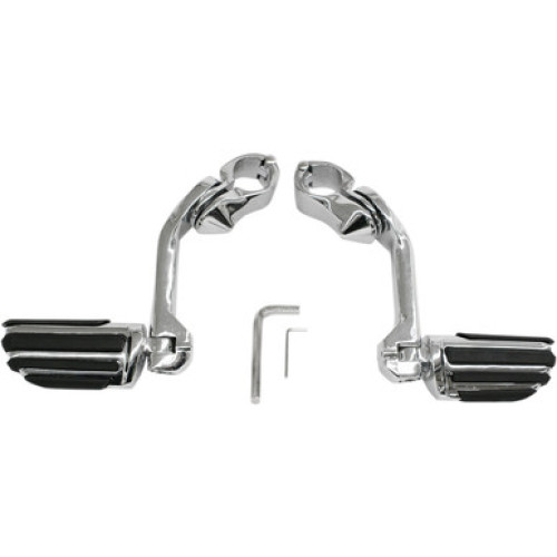 PartzBiz HD: 3458939-Rivco Chrome 5” Extended Highway Foot Rest Pegs Engine Crash Guard Harley 1.25”
