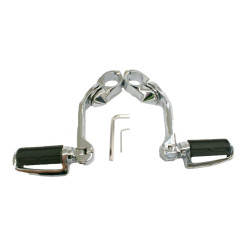 PartzBiz HD MV125 - Rivco Chrome 5” Highway Slotted Footpeg Pegs Mount 1 ¼ Engine Crash Guard Bar