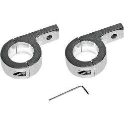 PartzBiz HD PB-125-C - Custom Dynamics Chrome Halo Fog Lamps Mount Kit for 1-1/4” Engine Guard Tube PB-125-C 2040-2346 20402346 FLTCU FLHX FLHR FLTR FLHT FLTRX electra road street glide ultra light Custom Dynamics ProBeam ไฟตัดหมอก