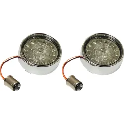PartzBiz HD PB-BB-RR-1157CR - Custom Dynamics ProBeam PB-BB-RR-1157 Bullet Chrome Bezel สัญญาณไฟเลี้ยวสีแดงแทรก PB-BB-RR-1157-CR 2020-1595 20201595 ดีที่สุดสำหรับตัวบ่งชี้ประสิทธิภาพ wuality oem เปลี่ยนเลนส์