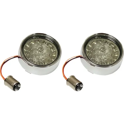 PartzBiz HD: -Custom Dynamics ProBeam PB-BB-RR-1157 Bullet Chrome Bezel Red Turn Signal Insert PB-BB-RR-1157-CR 2020-1595 20201595 best for indicator performance wuality oem replacement lens