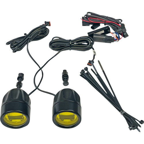 PartzBiz HD: -Custom Dynamics ProBEAM LED Halo Fog Lights Black Pair Yellow Harley Custom