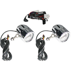 PartzBiz HD PB-FOG-HD-C - Custom Dynamics ProBeam Chrome LED Halo Fog Lamps Harley Touring FLH/T 97-13 PB-FOG-HD-C 2001-2198 20012198 1997-2013 FLTCU FLHX FLHR FLTR FLHT FLTRX electra road street glide ultra light 