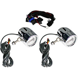 PartzBiz HD PB-FOG-IND-C - Custom Dynamics ProBeam Chrome LED Halo Fog Lamps Indian Cruiser 14-19 CD-PB-FOG-IND-C 2001-2206 20012206 FLTCU FLHX FLHR FLTR FLHT FLTRX electra road street glide ultra light 