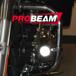 PartzBiz HD PB-FOG-TKE-B - Custom Dynamics ProBeam Black LED Halo Fog Lamps Harley Touring Trike 14-19 PB-FOG-TKE-B 2001-2203 20012203 FLTCU FLHX FLHR FLTR FLHT FLTRX electra road street glide ultra light 