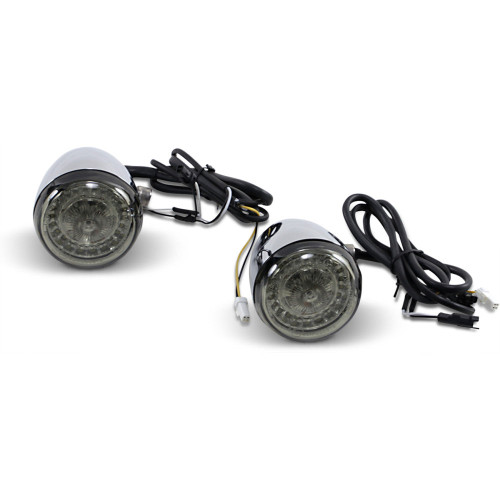 PartzBiz HD: -Custom Dynamics ProBeam Chrome Red LED Front Turn Signals 14-19 Indian springfield roadmaster chief chieftain 2020-1746 20201746
