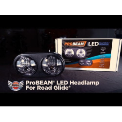 PartzBiz HD PB-RG13A-B - Custom Dynamics ProBeam Black Adaptive 2 LED Headlamp Harley FLTR 98-13 FXD PB-RG13A-B 2001-2134 20012134  FLTCU FLHX FLHR FLTR FLHT FLTRX electra road street glide ultra light 