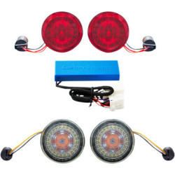 PartzBiz HD PB-RR-JAE - Custom Dynamics PROBEAM¬Æ JAE Rear Turn Signals Dynamic Ringz w/ Red Lenses