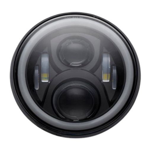 PartzBiz HD: -Custom Dynamics Black ProGlow 7" LED Headlight w/ Color Halo Harley 84-20