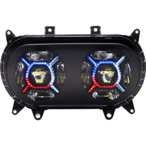 PartzBiz HD: -Custom Dynamics ProGLOW Double-X LED Headlight Black Clear LED Harley FLTR 2015+