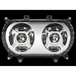 PartzBiz HD PG-RG-C - ไฟหน้า LED Dynamics ProGLOW Double-X แบบกำหนดเอง Chrome Harley Road Glide FLTR 15+