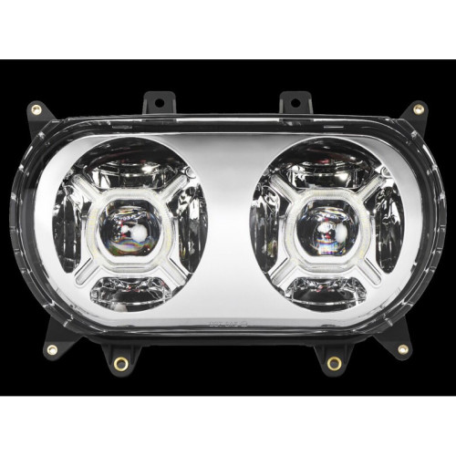 PartzBiz HD: -Custom Dynamics ProGLOW Double-X LED Headlight Chrome Harley Road Glide FLTR 15+