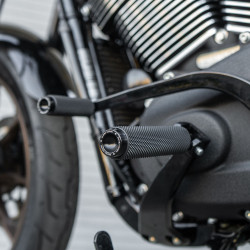 PartzBiz HD RC-400-000 - Arlen Ness Rough Craft Footpegs Male Black Knurled Pair Driver Passenger Harley