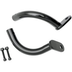 PartzBiz HD S77-0137B - Black Rick Doss Saddlebag Guard Eliminator Support Bracket Harley Electra 97-08