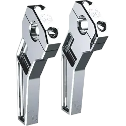 PartzBiz HD TD-R22-06 - Todd’s Cycle Chrome 6” Rise Pullback Handlebar Riser Kit 1-1/8” Clamping Harley