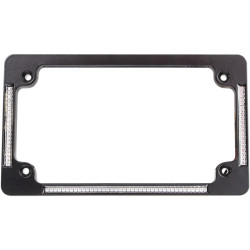 PartzBiz HD TF04-B - Custom Dynamics TF04-B Black All-In-One LED Flat License Plate Frame Universal 2030-0767 20300767 Harley Metric Honda Yamaha Kawasaki Triumph Victory