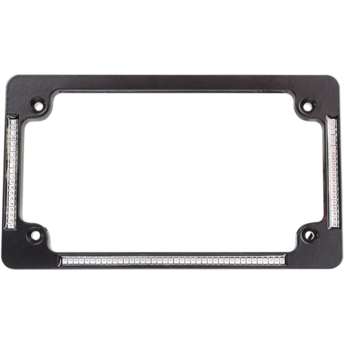 PartzBiz HD: -Custom Dynamics TF04-B Black All-In-One LED Flat License Plate Frame Universal 2030-0767 20300767 Harley Metric Honda Yamaha Kawasaki Triumph Victory