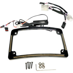 PartzBiz HD TF05-HD-B - Custom Dynamics Black Radius LED License Plate Tag Frame 97-13 Harley Softail bagger dresser custom motorcycle upgrade turn bake lights PartzBiz HD TF05-HD-B - Custom Dynamics Black Radius LED License Plate Tag Frame 97-13 Harley Softail bagger dresser custom motorcycle upgrade turn bake lights