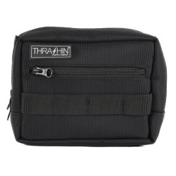 PartzBiz HD THB-0005 - Thrashin Supply Black Handlebar Bag Nylon Sissy Bar Quick Attach Luggage Harley