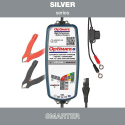 PartzBiz HD TM361 - Tecmate Optimate 6 Ampmatic Sliver Series 12v เครื่องชาร์จแบตเตอรี่ Harley