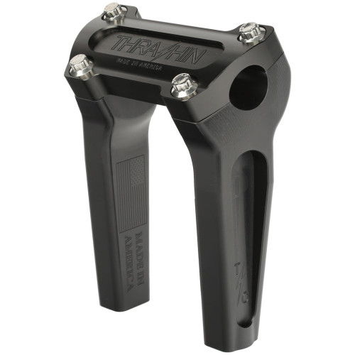 PartzBiz HD: 3492513-Thrashin’ OG Risers 6” Black Aluminum Pair Top Clamp 1” Harley Softail 18-21