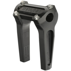PartzBiz HD TSC-6025-1 - Thrashin’ OG Risers 6” Black Gauge Cut Pair Top Clamp 1” Harley Softail 18-21