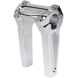 PartzBiz HD TSC-6025-3 - Thrashin’ OG Risers 6” Chrome Gauge Cut Pair Top Clamp 1” Harley Softail 18-21