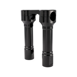 PartzBiz HD TSC-6100-1 - Thrashin’ Hole Shot Risers 6” Black Aluminum Pair Top Clamp 1” dia OE Harley