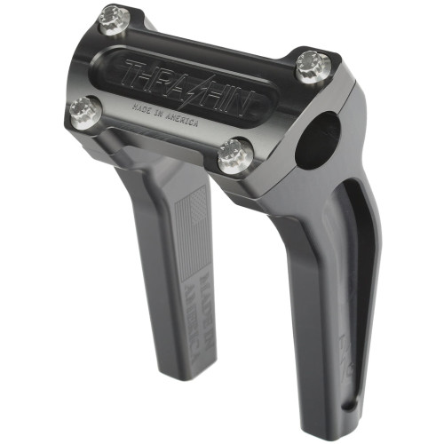 PartzBiz HD: 3492509-Thrashin’ OG Risers 6.5” Black Aluminum Pair Top Clamp 1” Harley Softail 18-21