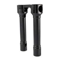 PartzBiz HD TSC-8100-1 - Thrashin’ Hole Shot Risers 8” Black Aluminum Pair Top Clamp 1” dia OE Harley