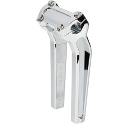 PartzBiz HD TSC-9525-3 - Thrashin’ OG Risers 9.5” Chrome Aluminum Pair Top Clamp 1” Harley Softail 18-21