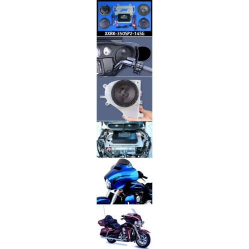 PartzBiz HD: 3449592-ชุดติดตั้งแอมป์ลำโพง J&M STAGE 5 ROKKER XXR 350w 14-19 Harley FLHX Ultra