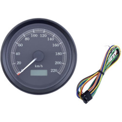PartzBiz HD 2210-0503 - 3 3/8 Black Electronic Programmable Speedometer Odometer 220 kmh OEM 67041-98B