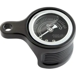 PartzBiz HD 610-101 - Arlen Ness Black Rocker Box Oil Pressure Gauge Kit Harley M8 Softail Touring 17+