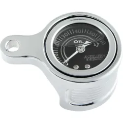 PartzBiz HD 610-100 - Arlen Ness Chrome Rocker Oil Pressure Gauge Kit Harley M8 Softail Touring 17+