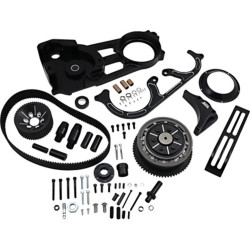 PartzBiz HD EVO-220-B - BDL Black Anodized 2” Open Primary Billet Belt Drive Kit Harley Touring 90-06