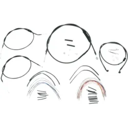 PartzBiz HD B30-1007 - Burly 12” Black Vinyl Ape Hanger Control Cables Complete Kit XL Harley 04-06 PartzBiz HD B30-1007 - Burly 12” Black Vinyl Ape Hanger Control Cables Complete Kit XL Harley 04-06