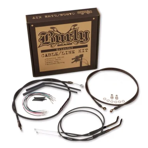PartzBiz HD: 3444513-Burly 12” Black Vinyl Ape Hanger Control Cables Complete Kit XL Harley 97-03 PartzBiz HD: 3444513-Burly 12” Black Vinyl Ape Hanger Control Cables Complete Kit XL Harley 97-03