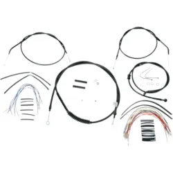 PartzBiz HD B30-1008 - Burly 12” Black Vinyl Ape Hanger Control Cables Complete Kit XL Harley 07-13 PartzBiz HD B30-1008 - Burly 12” Black Vinyl Ape Hanger Control Cables Complete Kit XL Harley 07-13