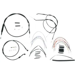 PartzBiz HD B30-1004 - Burly 14” Black Vinyl Ape Hanger Control Cables Complete Kit XL Harley 07-13 PartzBiz HD B30-1004 - Burly 14” Black Vinyl Ape Hanger Control Cables Complete Kit XL Harley 07-13