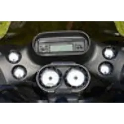 PartzBiz HD 677692 + 677704 - Black Speedometer Guage Bezel Cover Bezels Harley Street Electra Glide FLHX FLHT