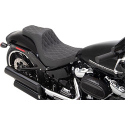 PartzBiz HD 0802-1268 - Drag Specialties Predator III Double Diamond Silver Seat 2Up 18+ Harley Breakout