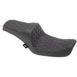 PartzBiz HD 0803-0653 - Drag Specialties Predator III Silver Diamond Seat Harley Softail 96-03 Dyna FXD